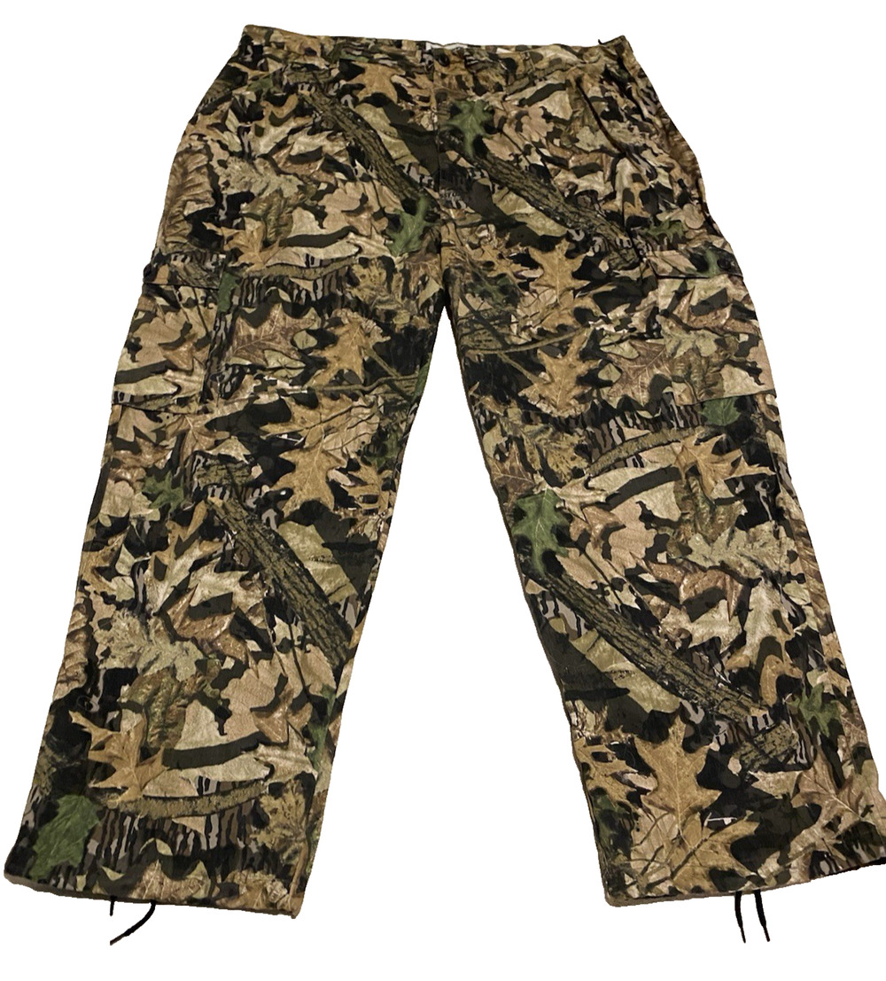 Vtg Jerzees Outdoors Mens Hunting Cargo Camo Pant Size 3X Mossy Oak Forest Floor
